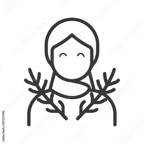 Woman with Olive Branches Symbol of Peace