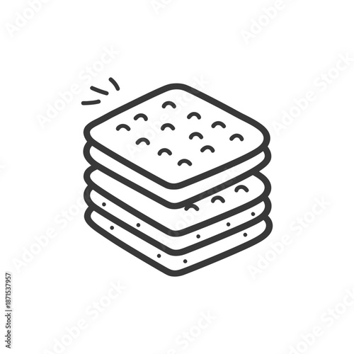 A Stack of Square Crackers Ready To Eat