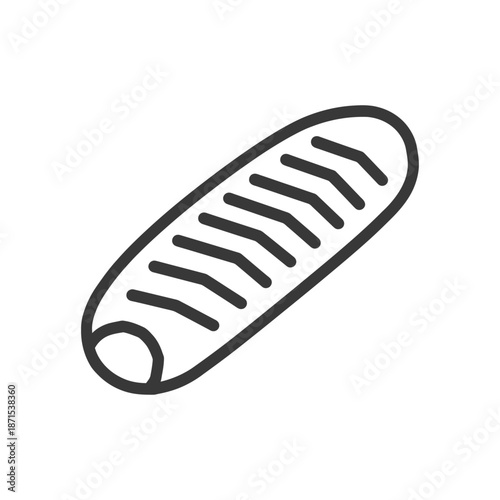 Line drawing of a bread roll with grooves