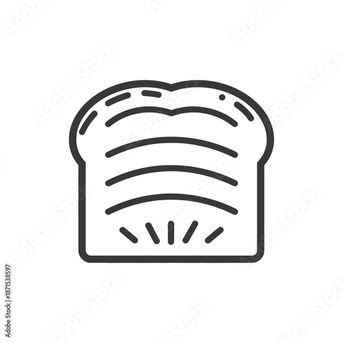 A Simple Line Drawing Of Toasted Bread