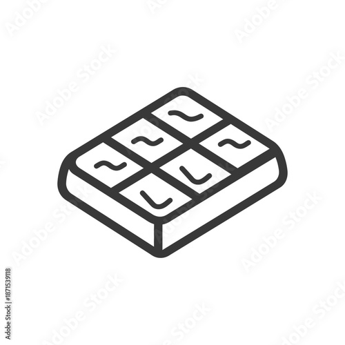 Isometric Line Art of a Chocolate Bar