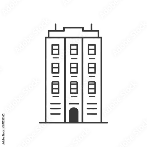 Simple Line Drawing of a Multistory Building