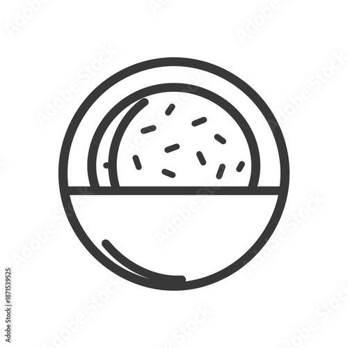 Sprinkled cookie in a round bowl