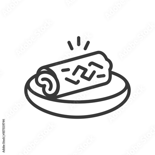 A Rolled Burrito Served on a Small Plate