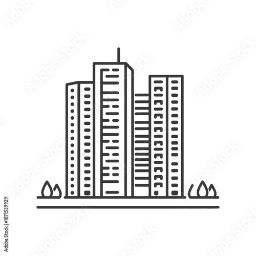 Modern City Skyline Building Complex Illustration