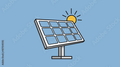 Solar Panel Generating Electricity from Sun.