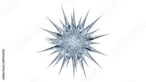 Sharp Ice Crystal Starburst Isolated on Transparent Background
