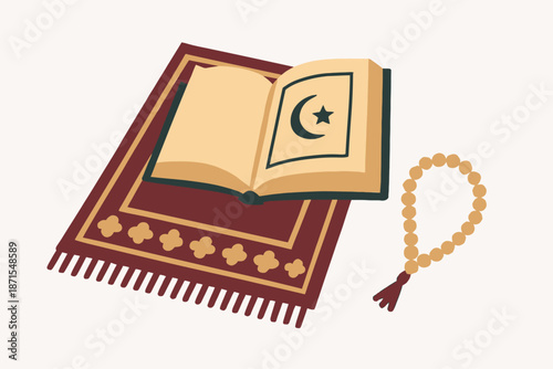 Open Quran on Prayer Mat During Ramadan