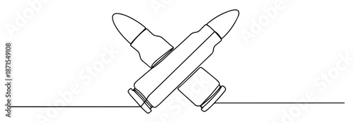 crossed bullets line vector illustration