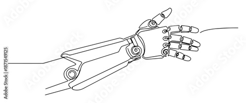 robotic arm prosthetic line illustration