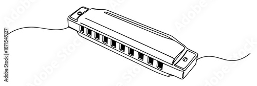 harmonica musical instrument line drawing