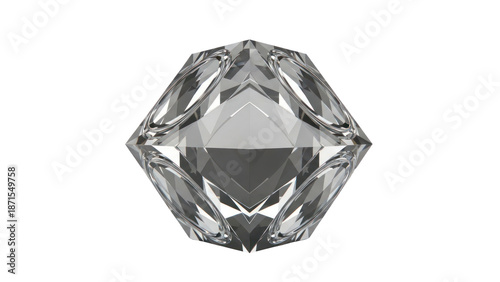 Crystal geometric shape isolated on transparent background