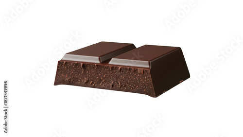 Dark Chocolate Bar Pieces Isolated on Transparent Background