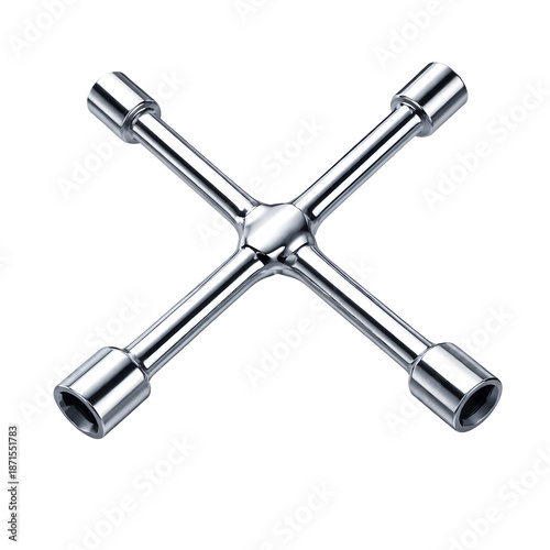 Cross Lug Wrench Isolated on White