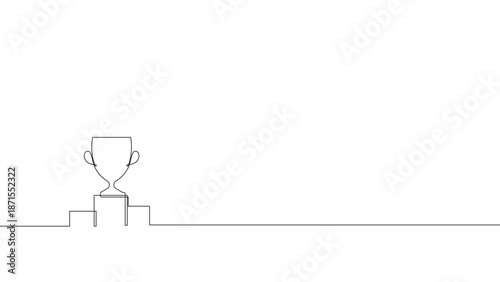 Continuous line human head with light bulb idea concept vector illustration, creative thinking and innovation symbol