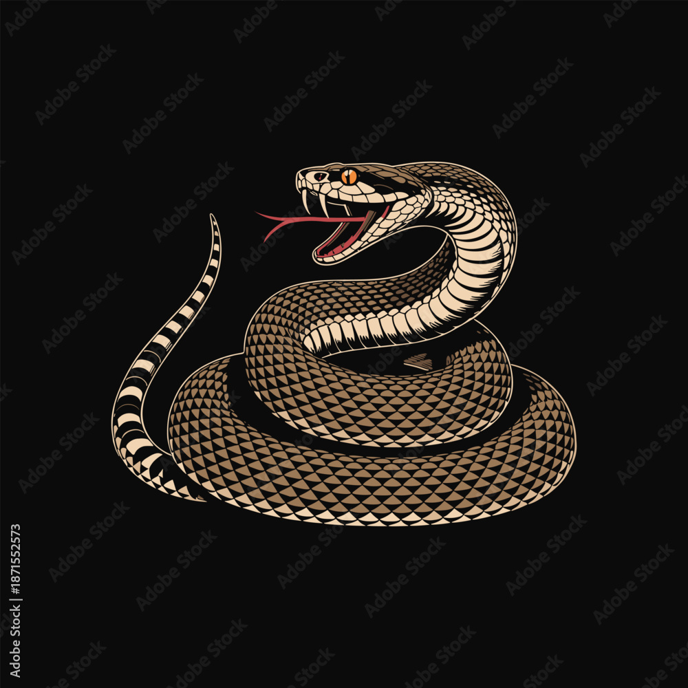 Fototapeta premium Illustration of a snake.