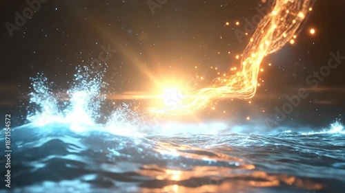 Energy Stream Descending into Ocean