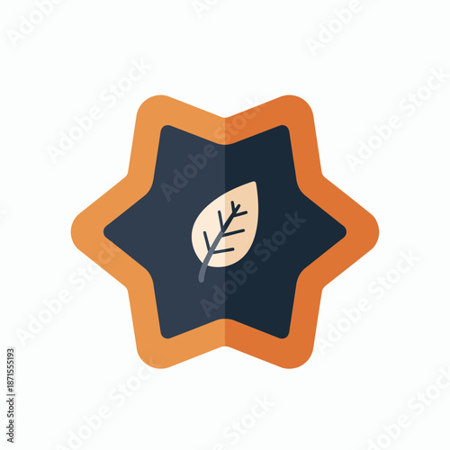 Leaf icon in a star shape representing nature and environmental concepts.