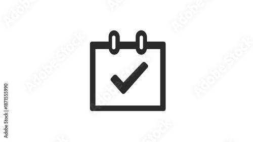 Calendar Icon with Checkmark Symbol.