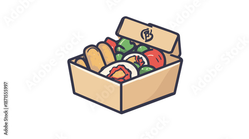 Cardboard Box Filled with Fresh Vegetables.