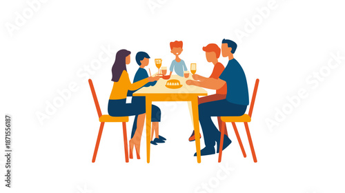Group of People Sitting Around Table.