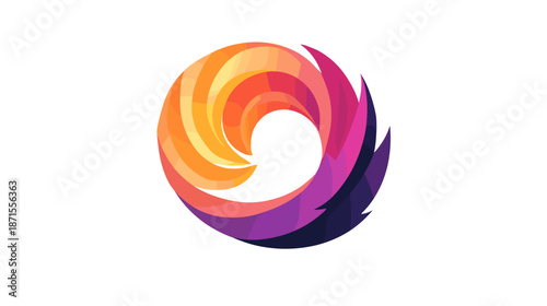 Vibrant Swirling Logo Design Element.