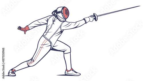 Fencing Athlete Sword Sport Illustration