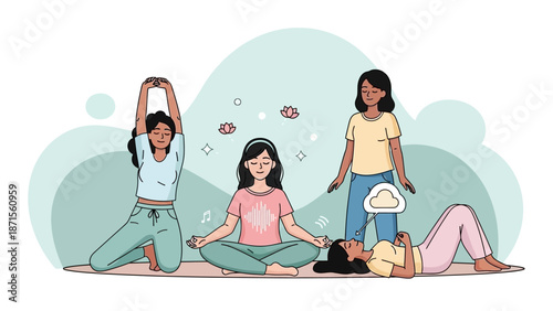 Children Meditating and Relaxing in a Calm Environment with Friends