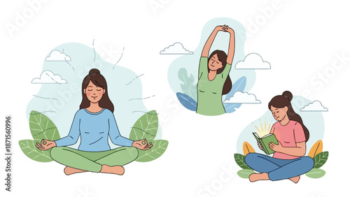 People Practicing Meditation and Yoga in Calm Outdoor Environment