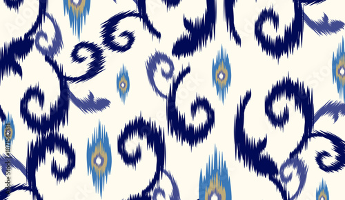 geometric ethnic vintage texture vector art design. textile fashion pattern line ikat seamless pattern and batik fabric texture asian background wallpaper geometry indian. Ethnic abstract ikat art .