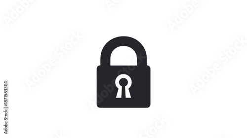 Black Padlock Icon with Keyhole.