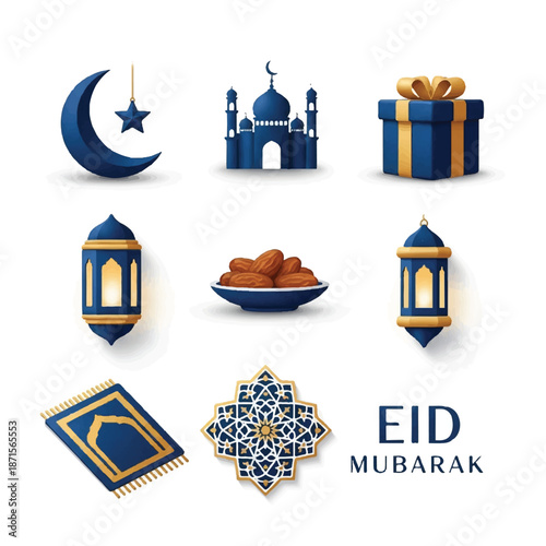 Eid Mubarak Islamic Symbols and Decorations 3.