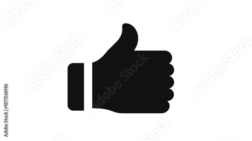 Black Thumbs Up Hand Gesture Icon.
