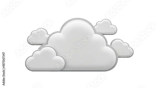 Stylized White Clouds on a Gray Background