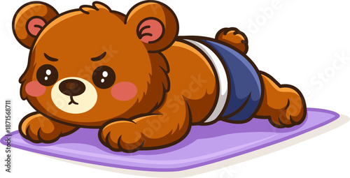 cute_bear_resting_yoga_mat