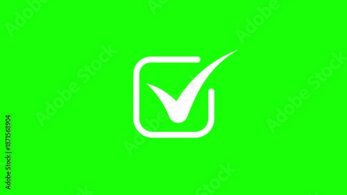 Check Mark, Approval and Confirmation animation on Green Screen (Chroma key) 4K.