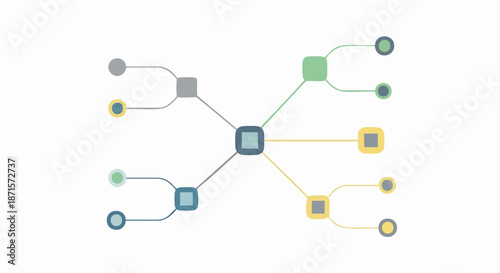 Interconnected nodes representing complex relationships and networks.