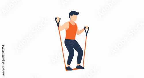 Man exercising with resistance bands for a full body workout.