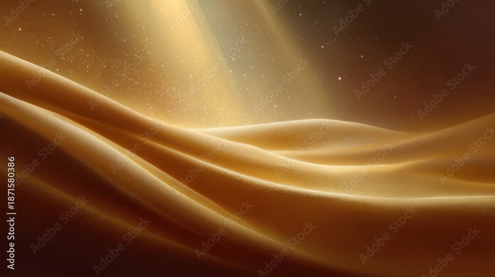 Fototapeta premium Serene Golden Sands Under Soft Light with Gentle Curves and Textures, Evoking a Tranquil Desert Landscape of Warm Tones and Ethereal Quality