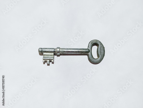 metal key isolated on white background 