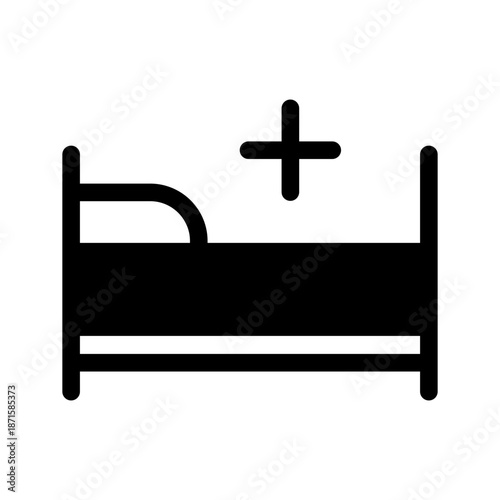 Hospital Bed Icon Vector Symbol Design Illustration