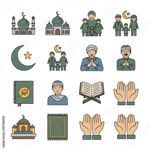 Islamic Symbols and Icons Set Illustration 4.