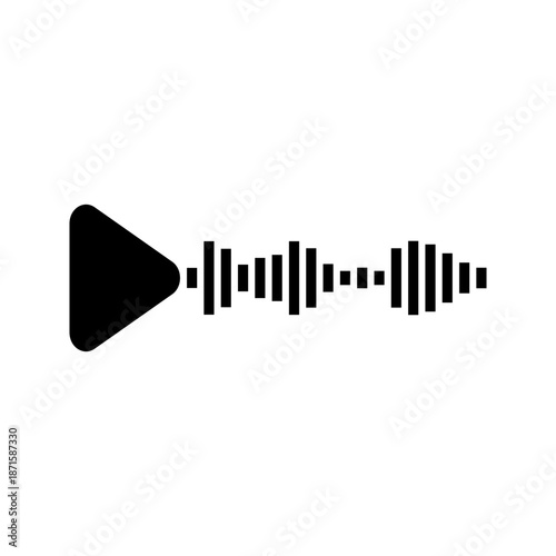Voice messages icon, play audio note vector
