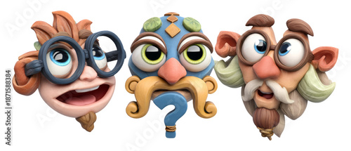 Wallpaper Mural Whimsical Illustrative Characters with Unique Personalities in Playful Style Torontodigital.ca