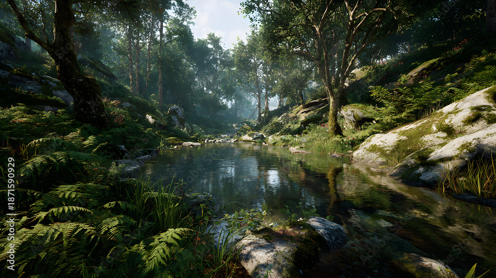 Fototapeta premium Environment forest plant green water