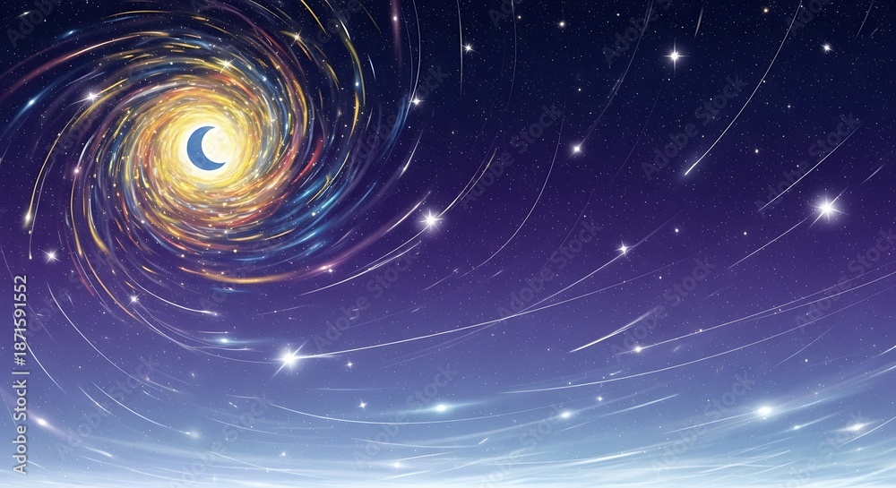 Obraz premium Celestial Dreamscape - A Night Sky Symphony of Stars and Light.