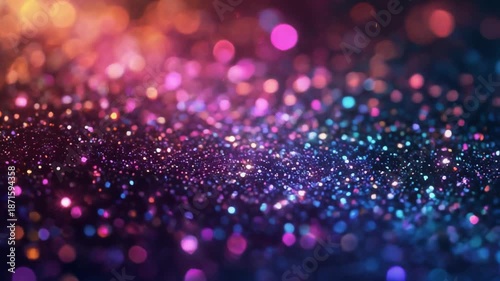 Ultra high definition vibrant multicolor bokeh light glitters moving dynamically abstract background energy visual motion
