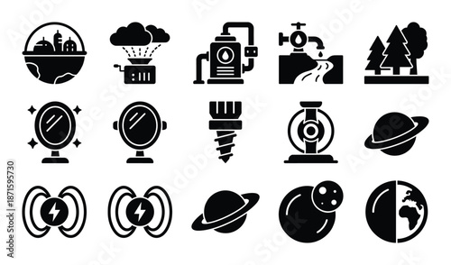 Earth globe with modern city concept of ecology and sustainable city development