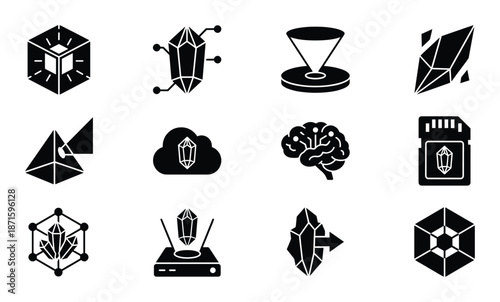 Isolated crystal shard for geology or science concept in mineral formation with sharp angles