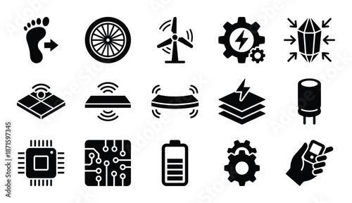 Smart materials and nanotechnology development abstract vector outline black icon for user interface